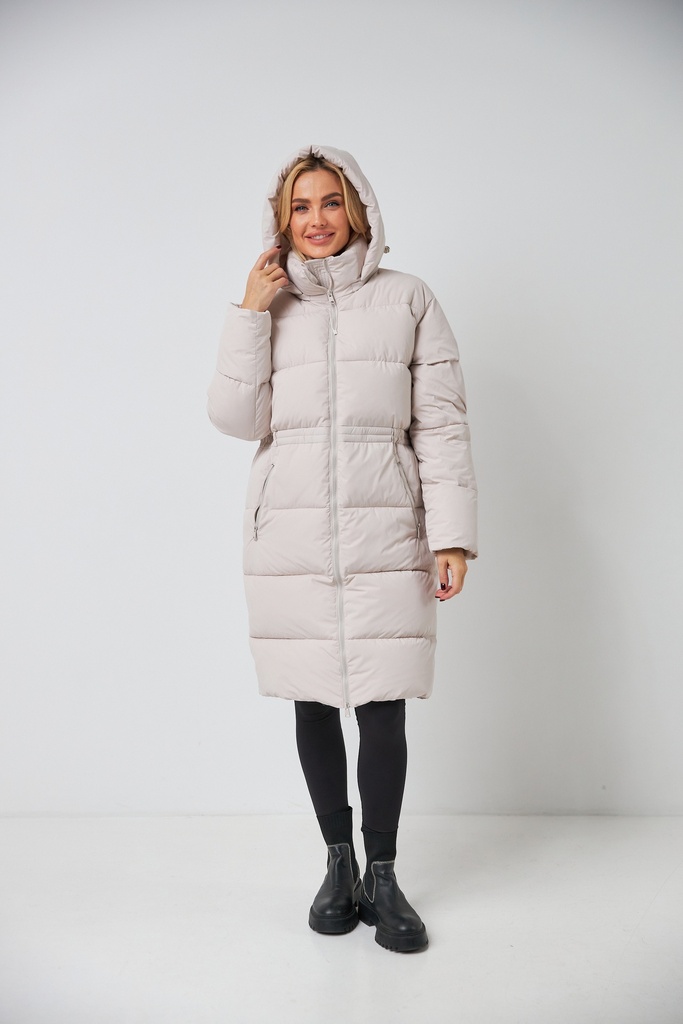 Jachetă alungită cu cordon în mijloc