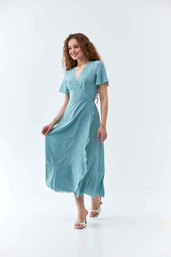 Сукня на запах з рукавом колокол