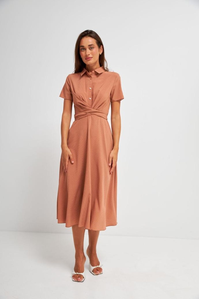 Сукня з перекрутом з коротким рукавом