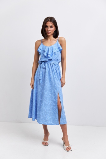 Sundress with thin straps and ruffles