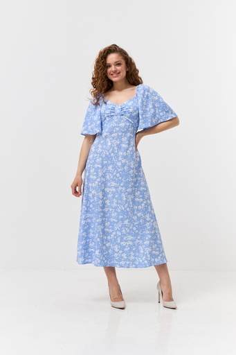 Midi dress with draping