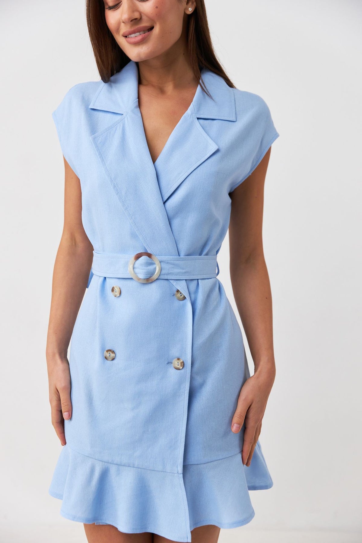 Rochie mini cu in și nasturi