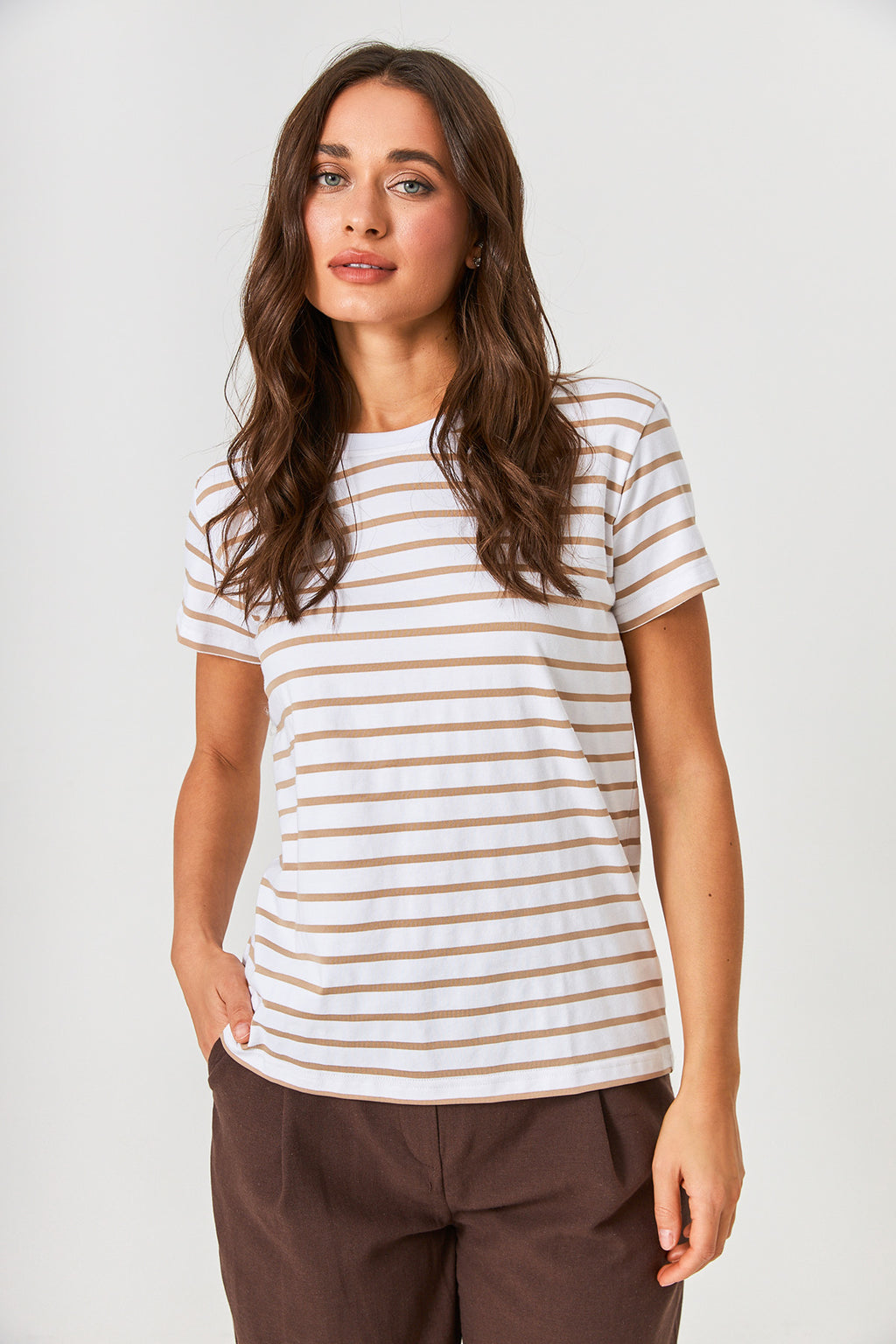 Tricou basic în dungi