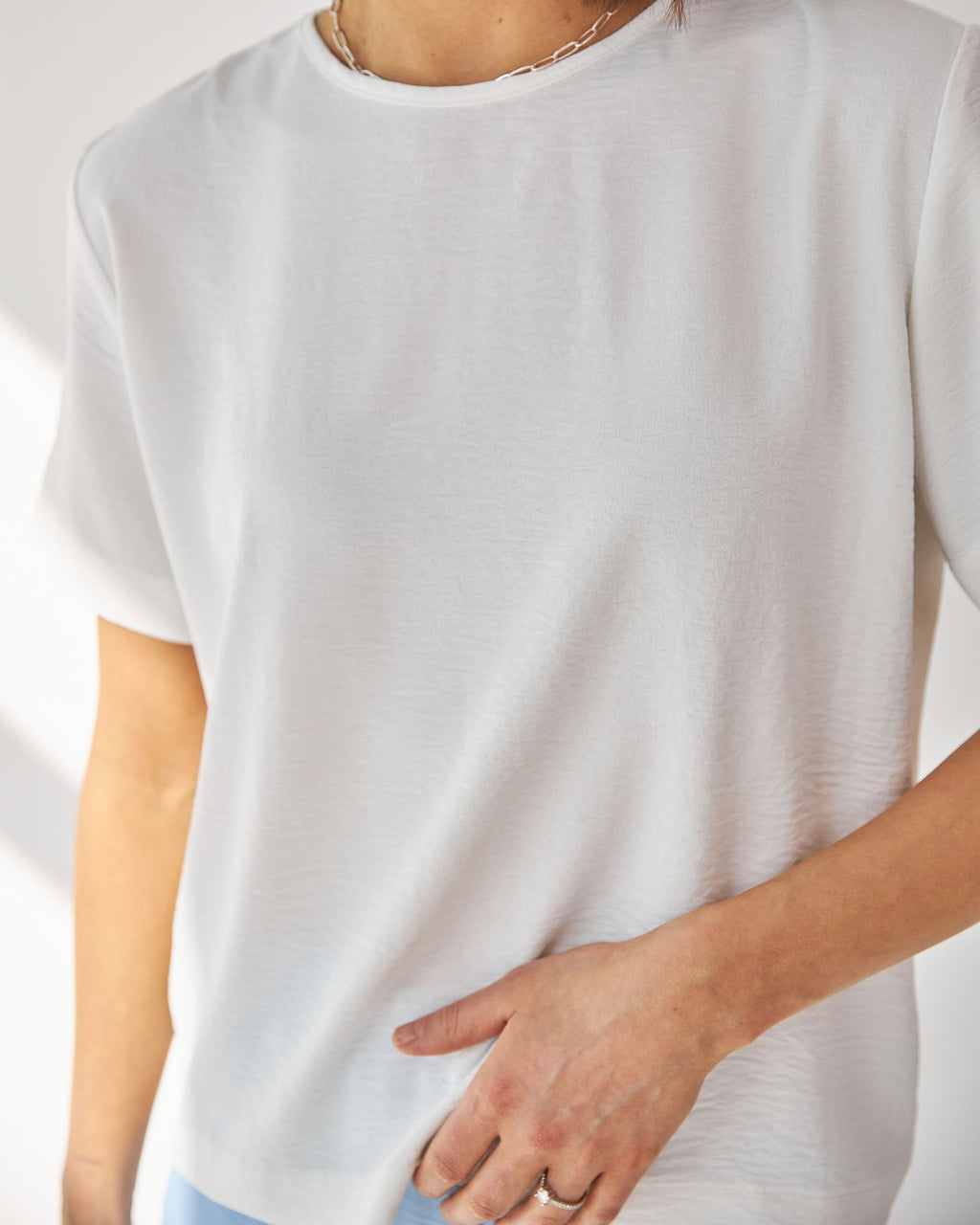 Bluză tip tricou din crep american
