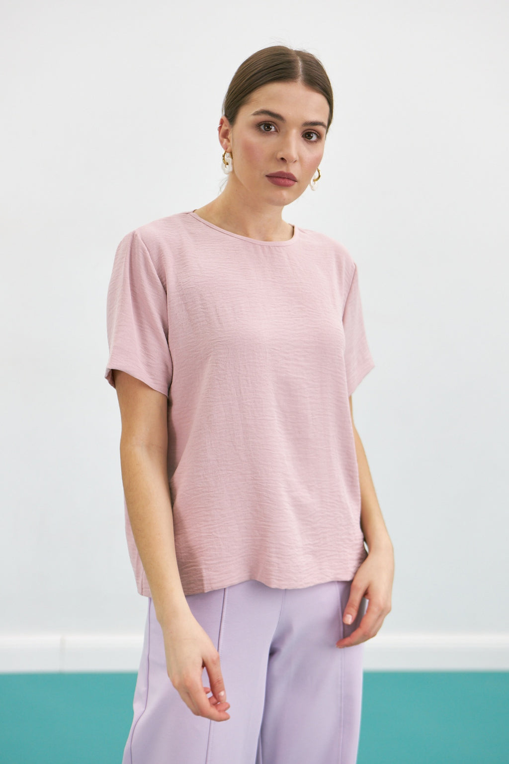 Bluză tip tricou din crep american