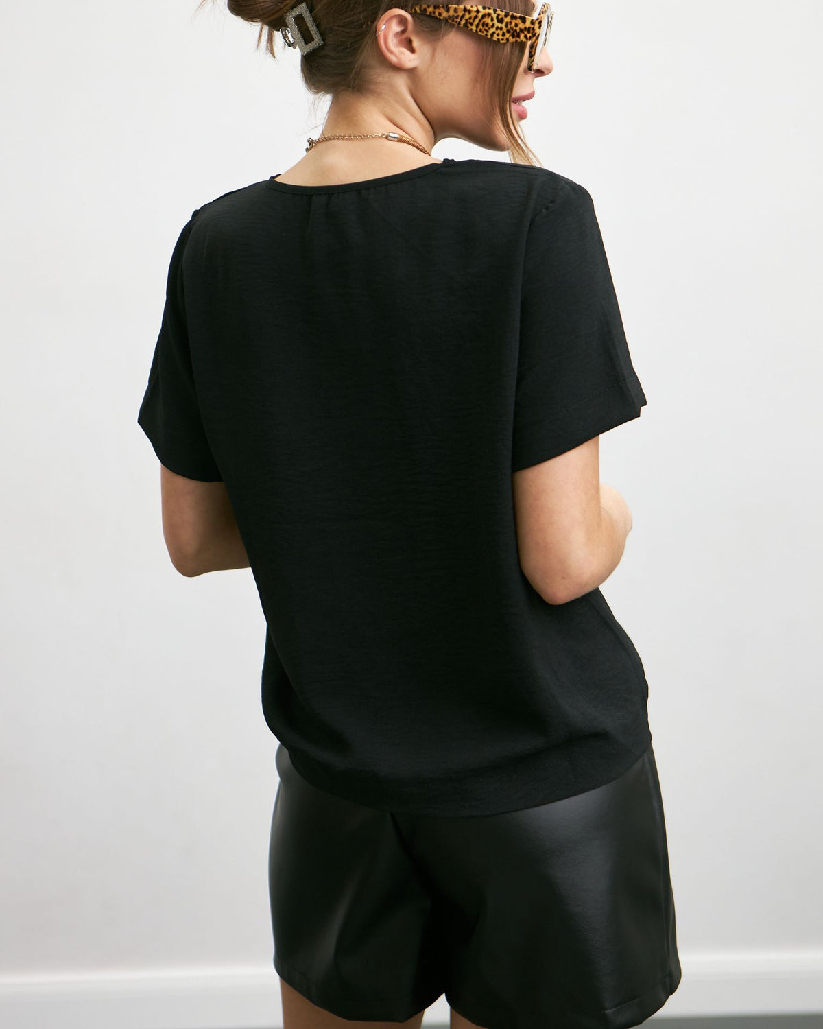 Bluză tip tricou din crep american