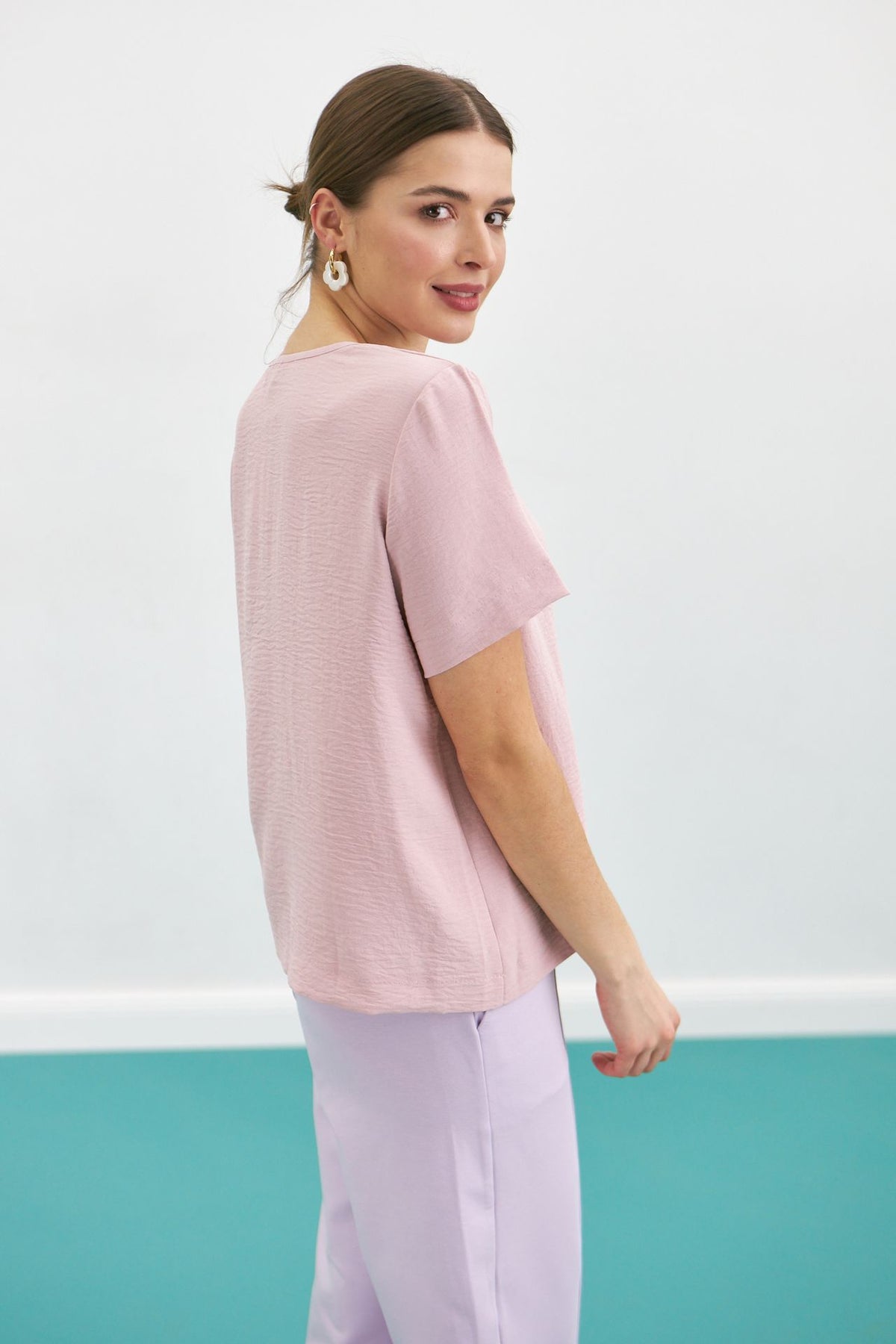 Bluză tip tricou din crep american