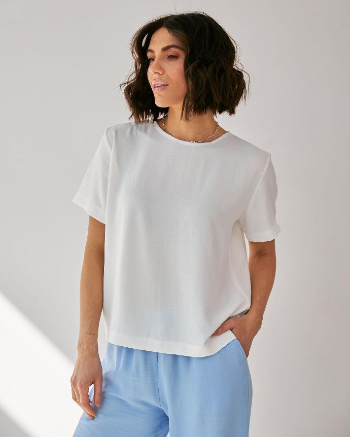 Bluză tip tricou din crep american