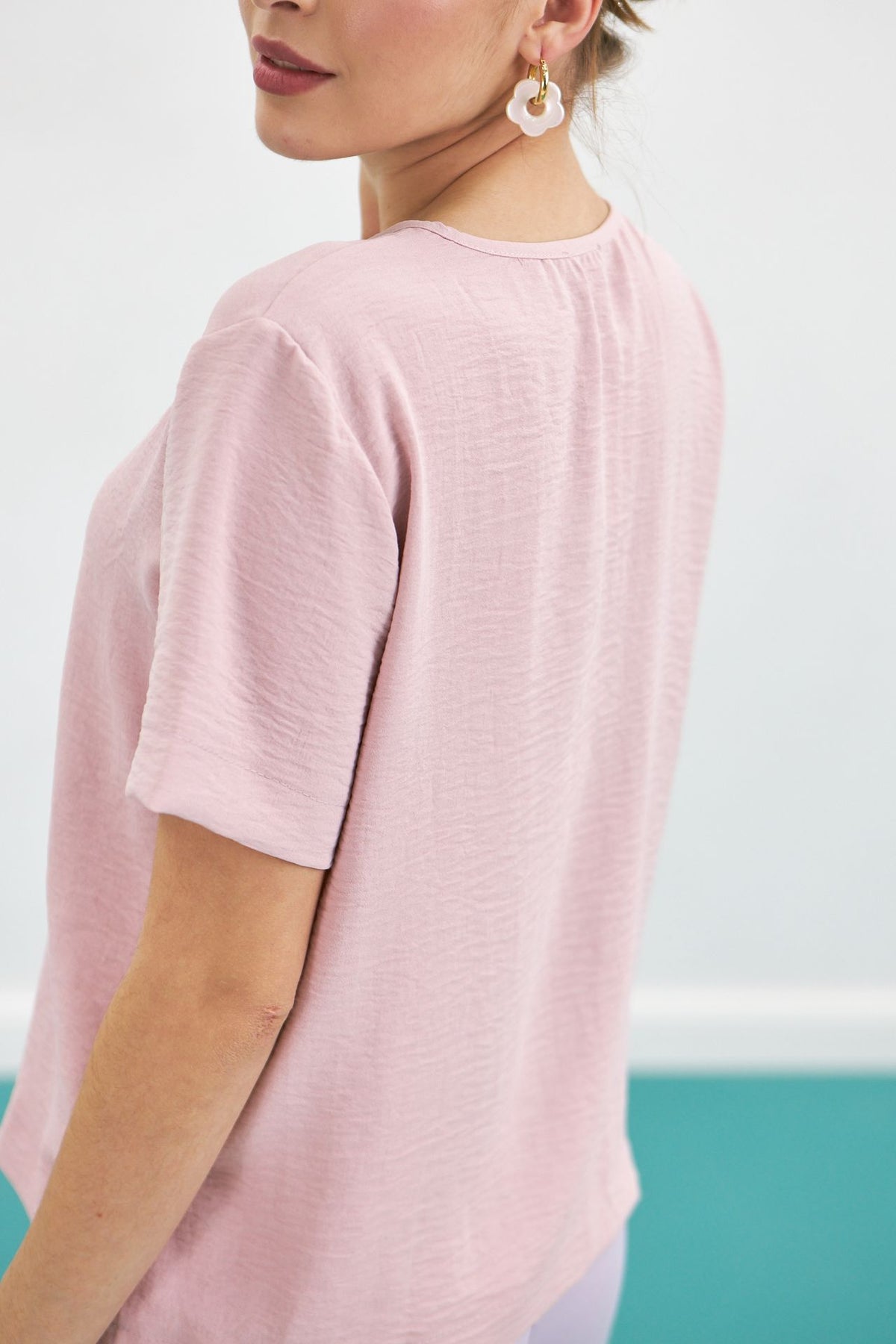 Bluză tip tricou din crep american