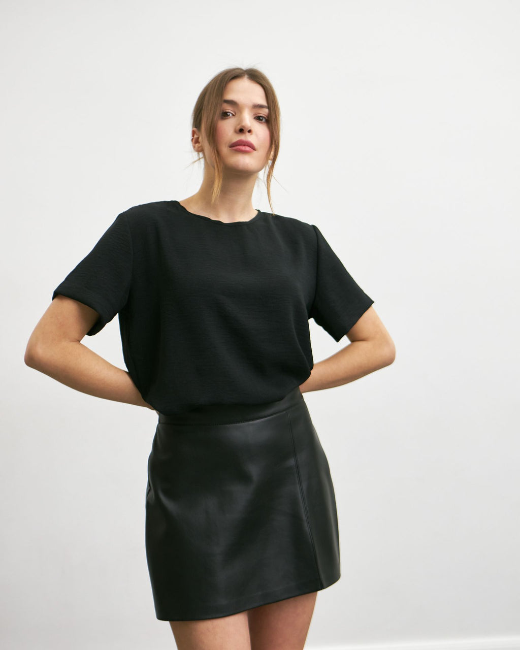 Bluză tip tricou din crep american