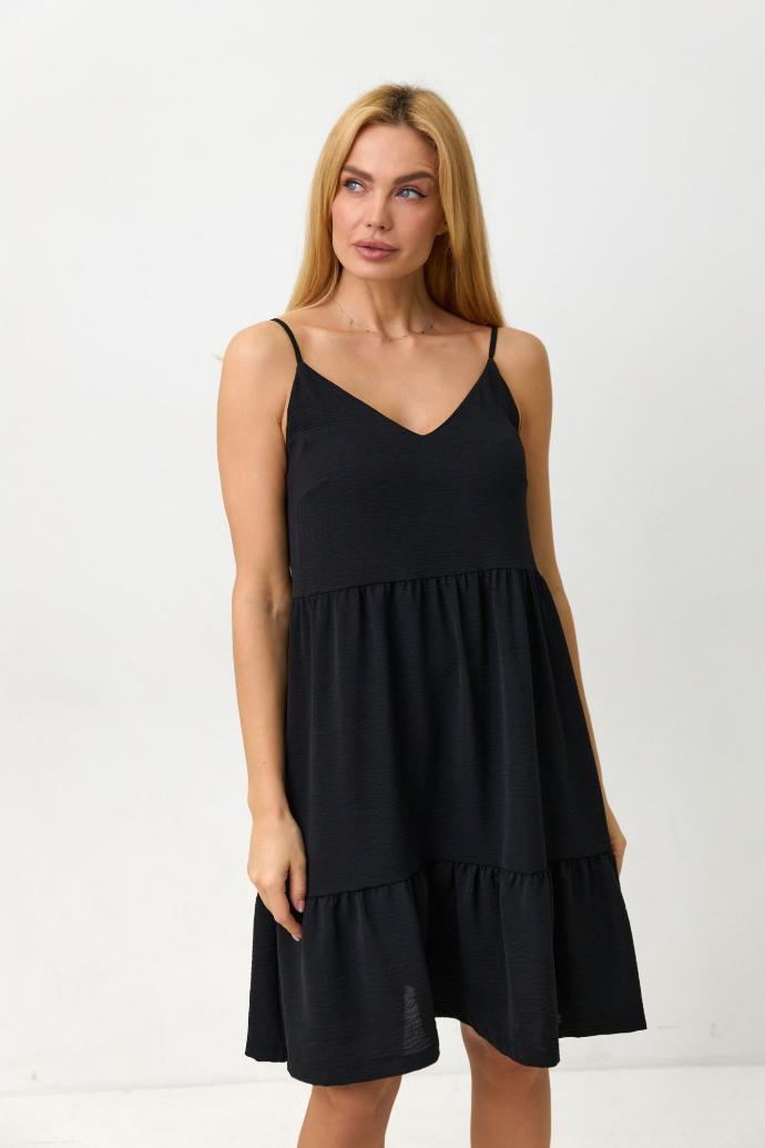 Rochie mini tip sarafan în stil boho cu bretele subțiri