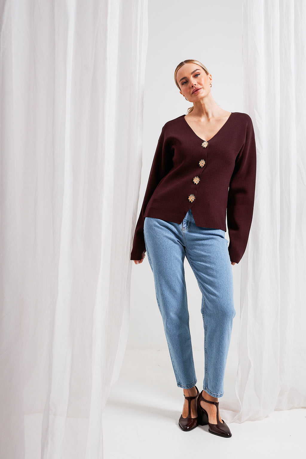 Cardigan cu capse
