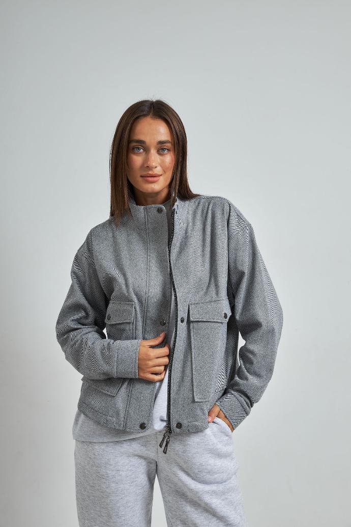 Sacou casual cu fermoar