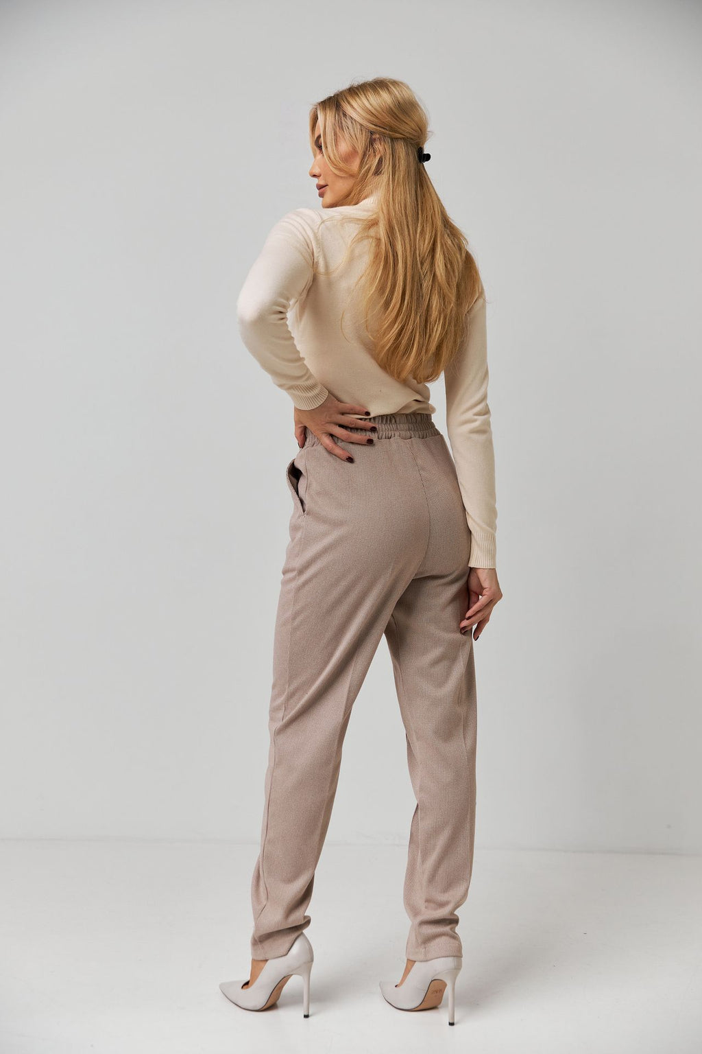 Pantaloni casual cu talie elastică