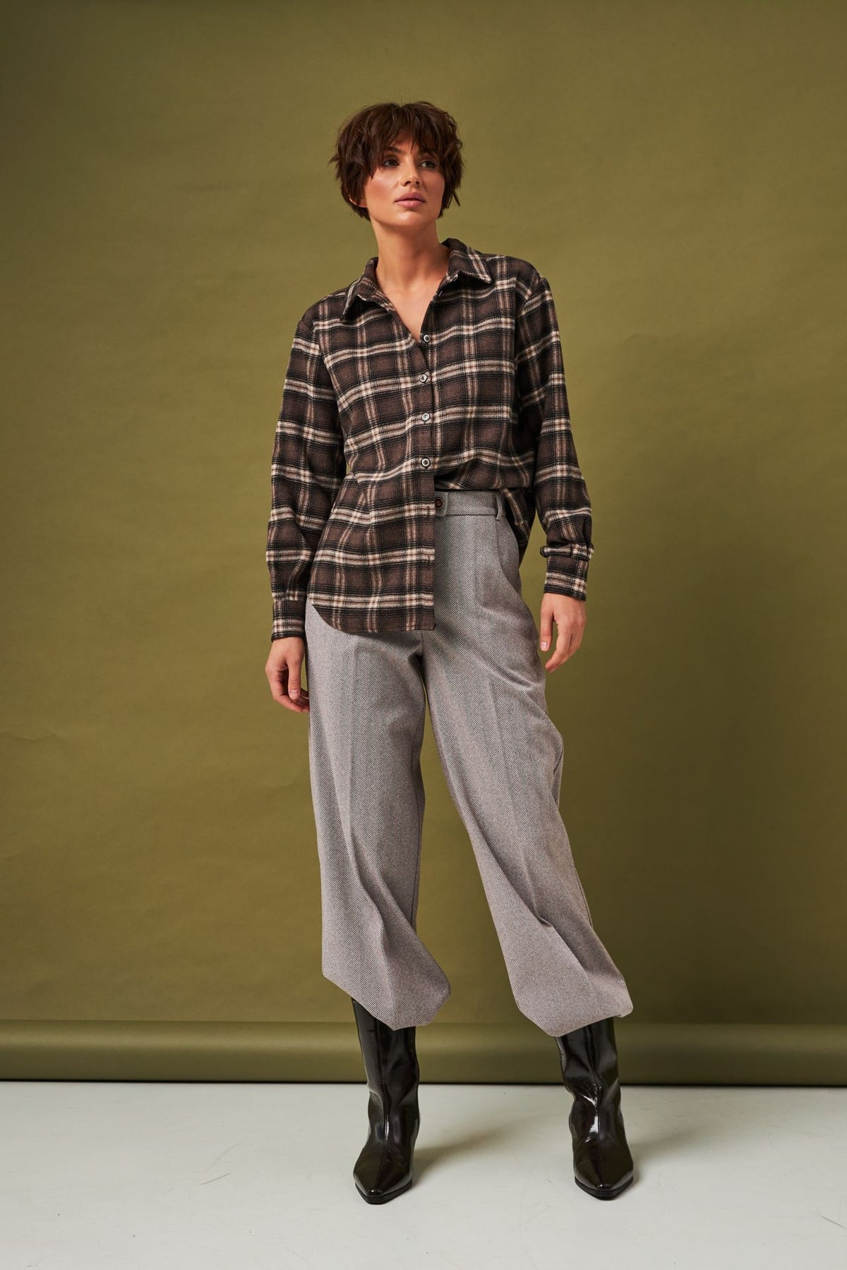 Cămașă călduroasă în carouri