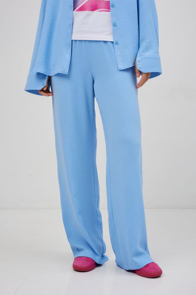 Pantaloni din crep cu talie elastică
