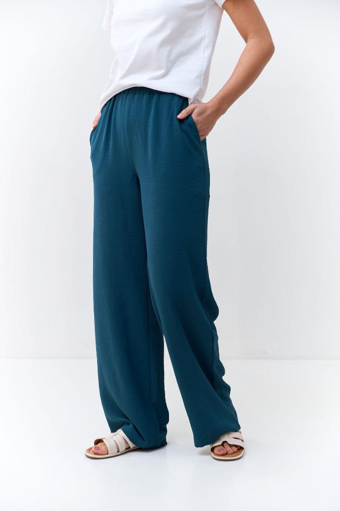 Pantaloni din crep cu talie elastică