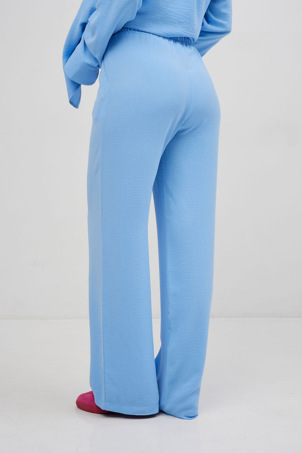 Pantaloni din crep cu talie elastică