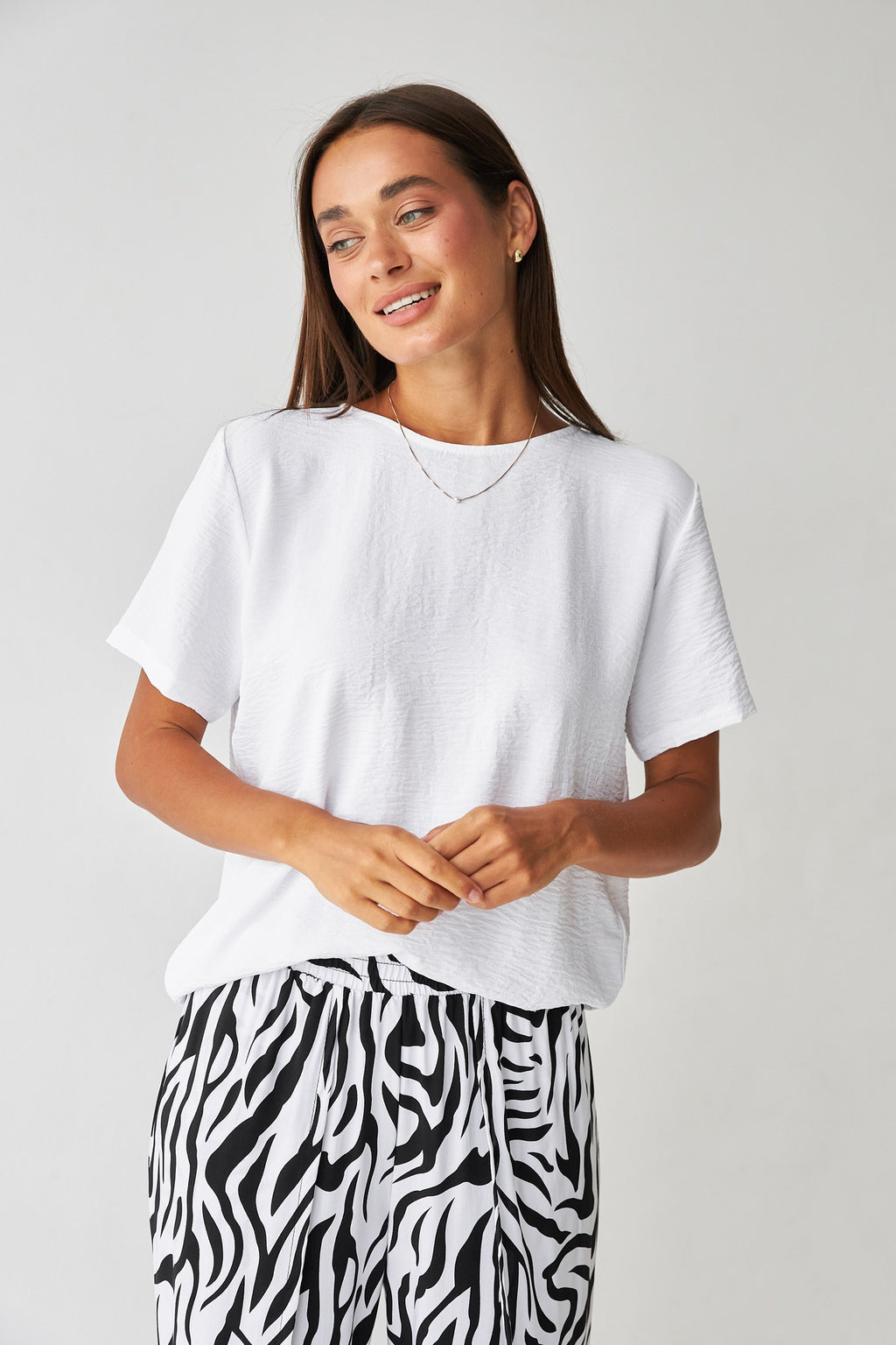 Bluză tip tricou lejeră din crep american