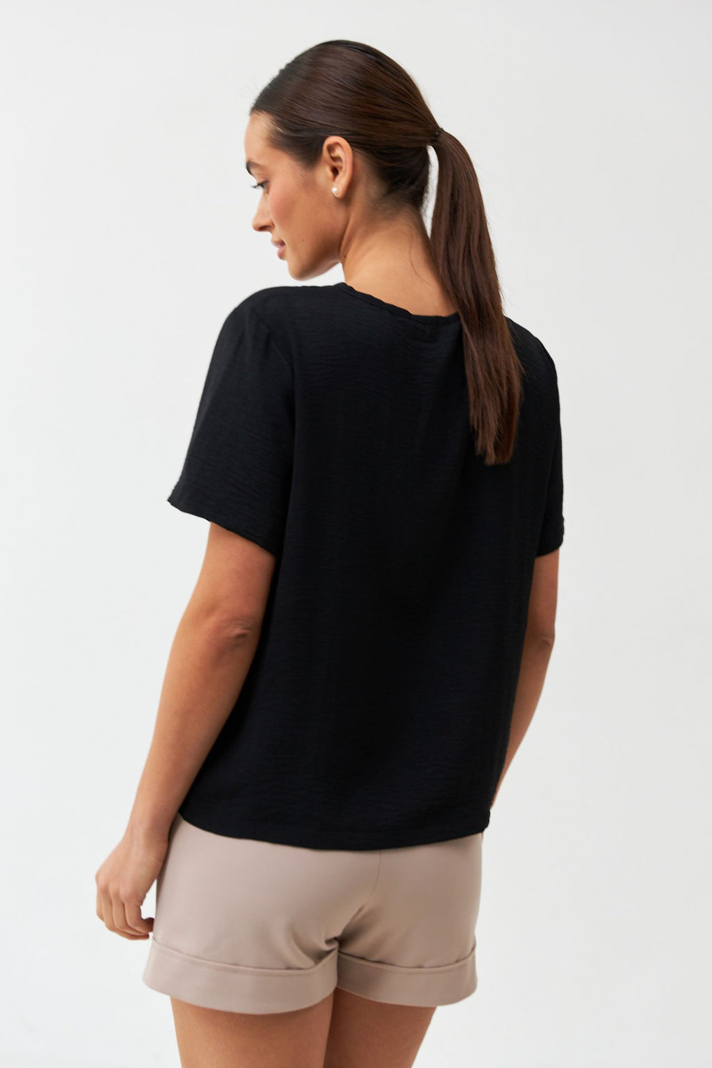 Bluză tip tricou lejeră din crep american