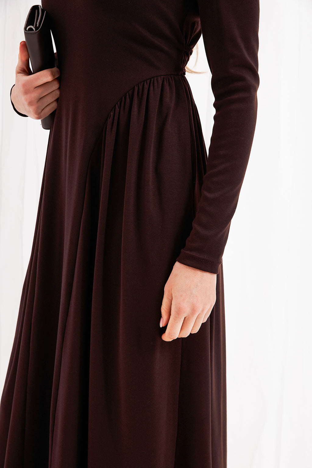 Rochie midaxi din tricot cu decolteu rotund