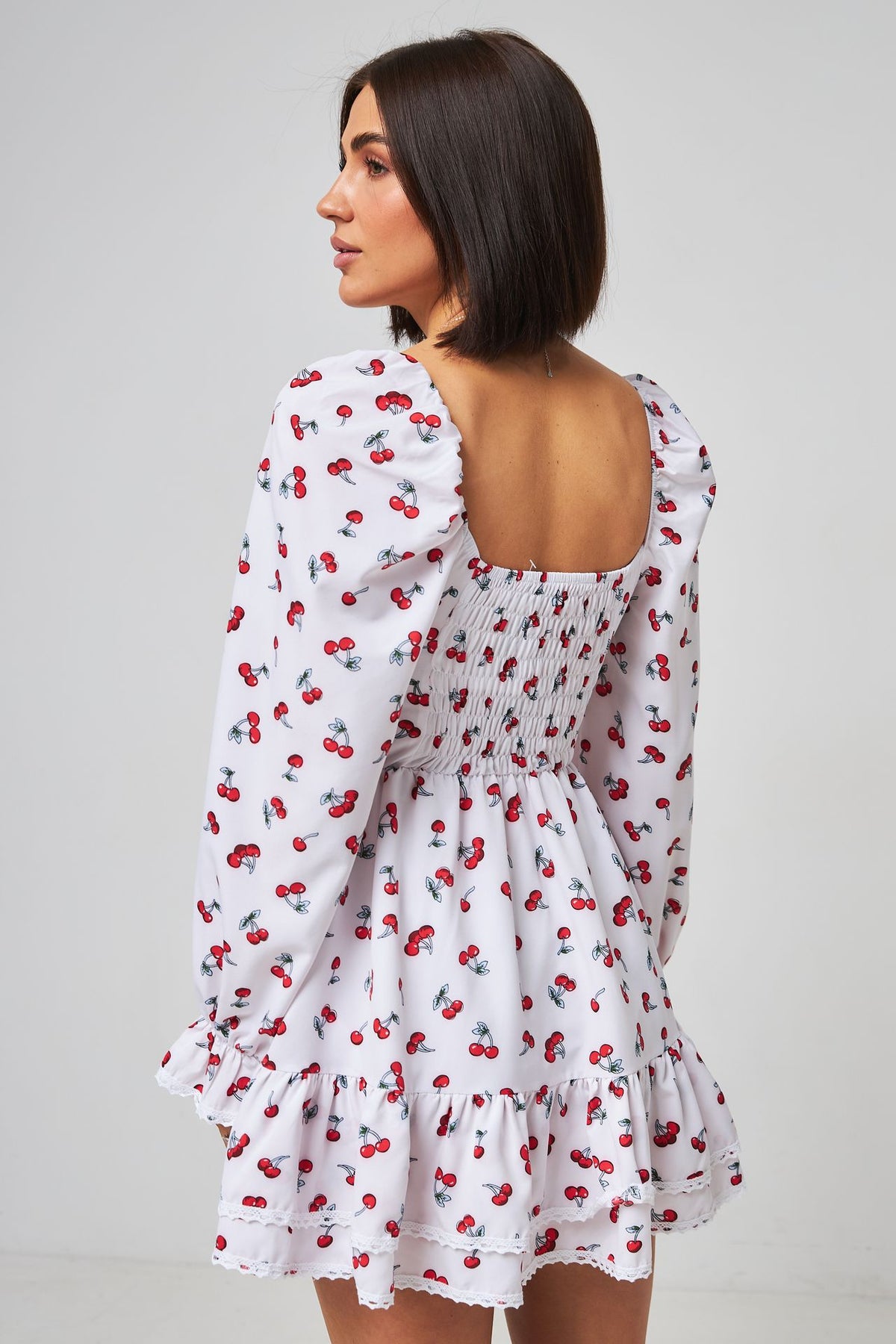 Rochie mini boho cu volane
