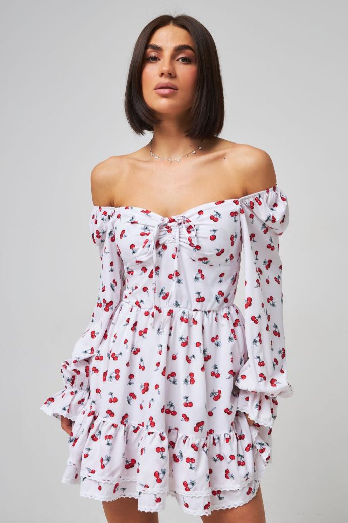 Rochie mini boho cu volane