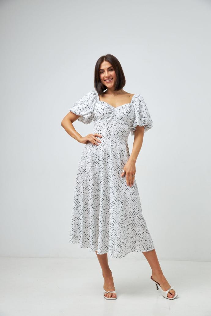 Rochie midi de ocazie cu mâneci clopot