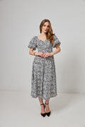Rochie midaxi de ocazie cu mâneci clopot