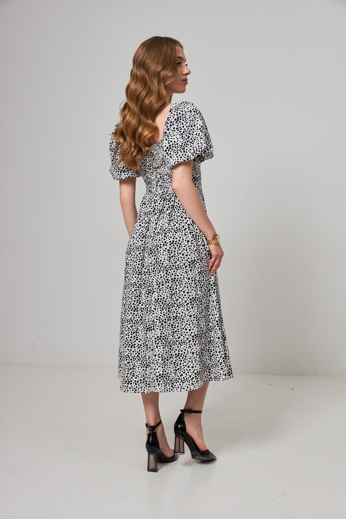 Rochie midaxi de ocazie cu mâneci clopot