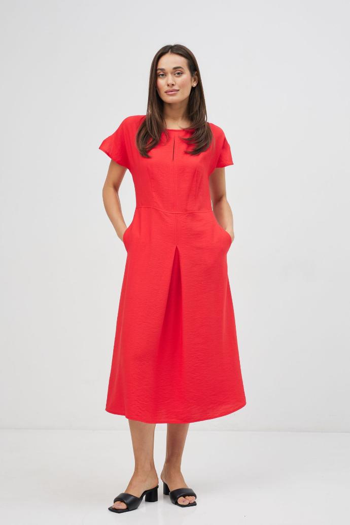Rochie midi simplă din in