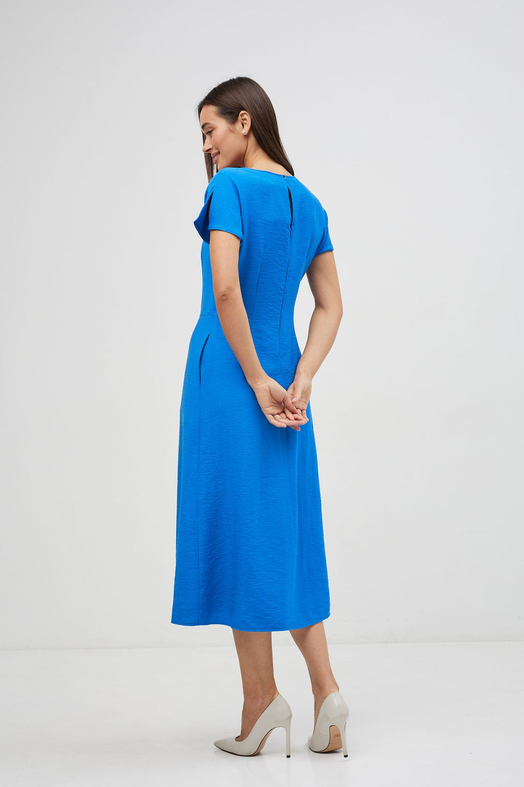 Rochie midi simplă din in