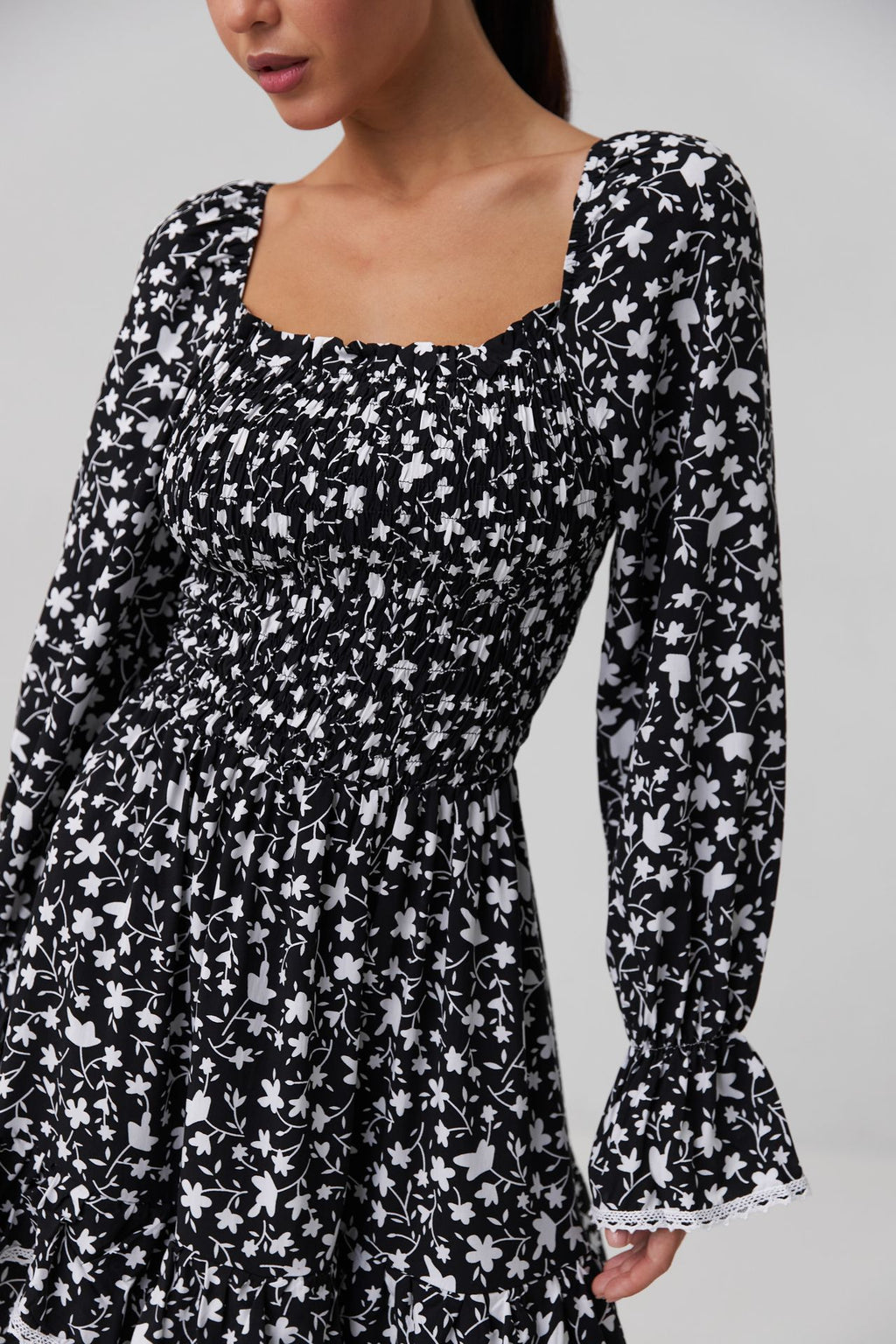 Rochie mini boho cu bust elastic
