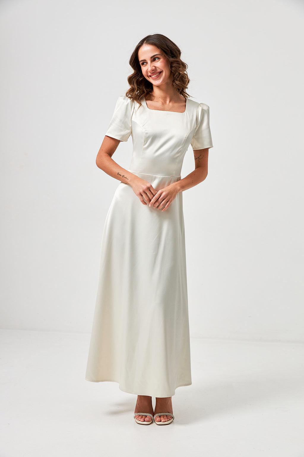 Rochie maxi din satin, de ocazie