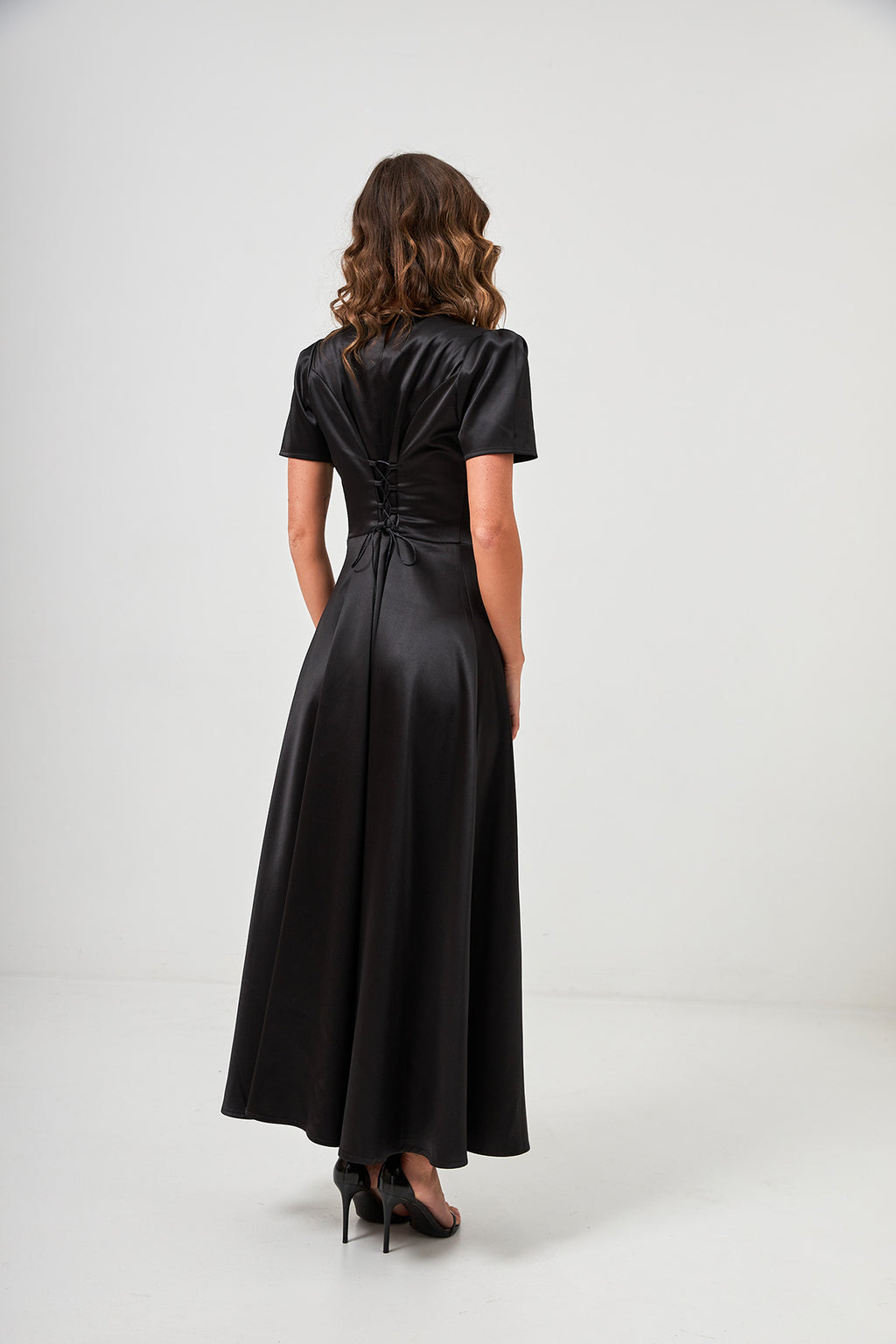 Rochie maxi din satin, de ocazie