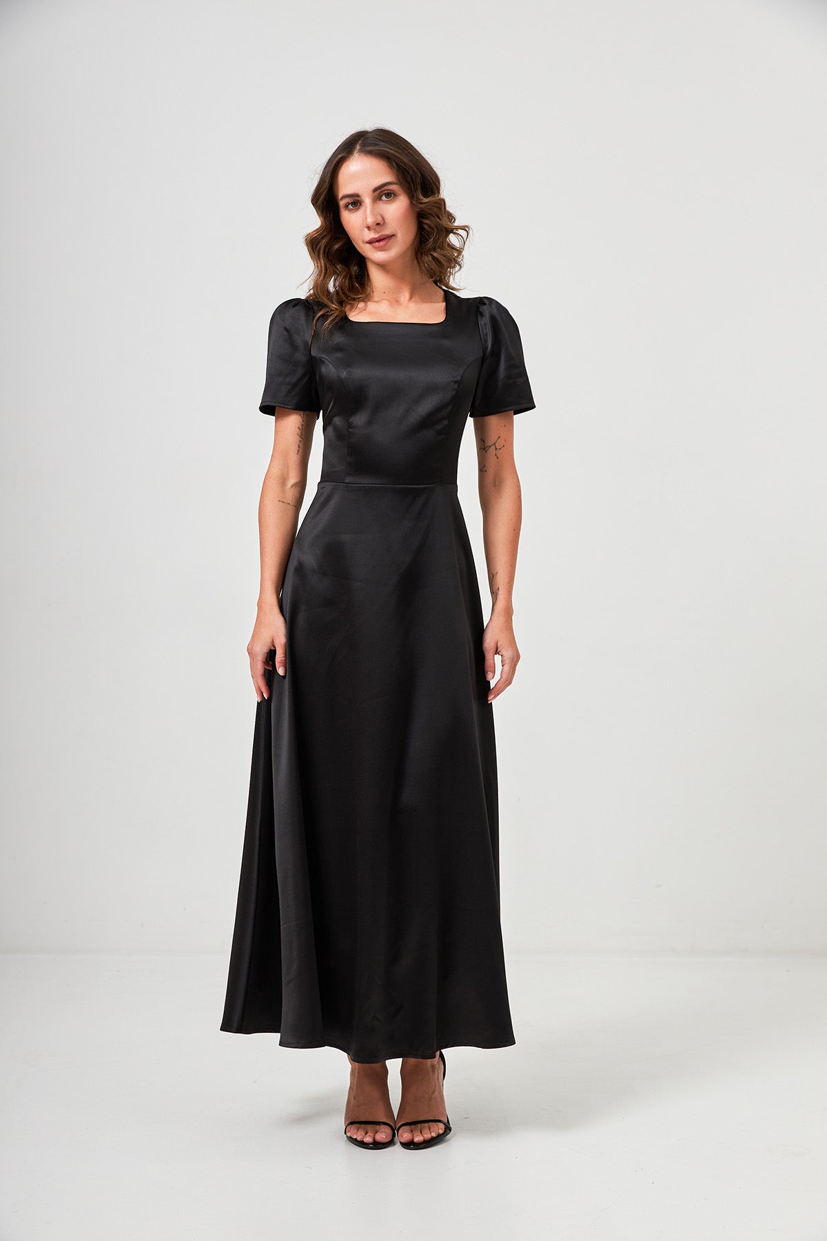 Rochie maxi din satin, de ocazie