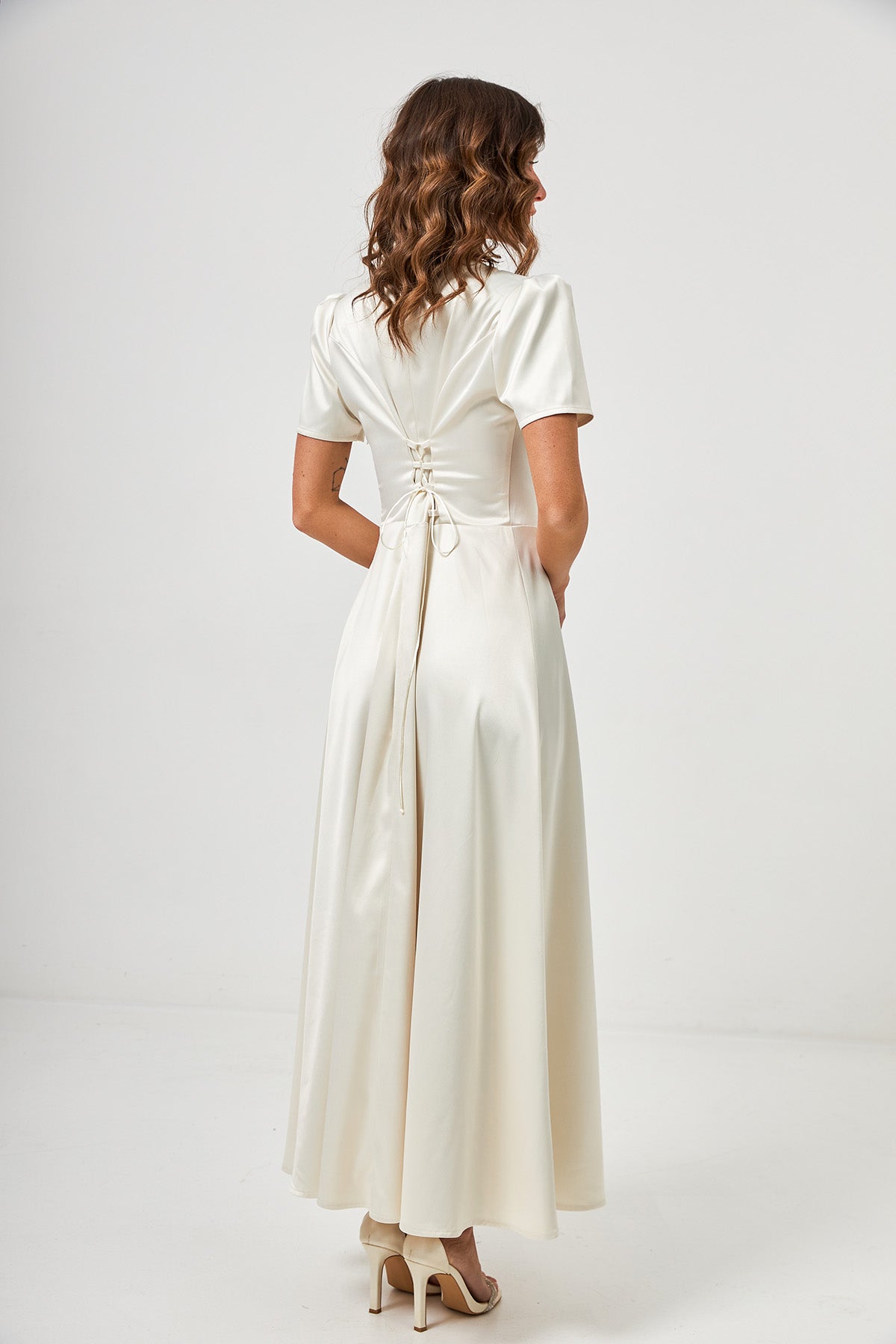 Rochie maxi din satin, de ocazie