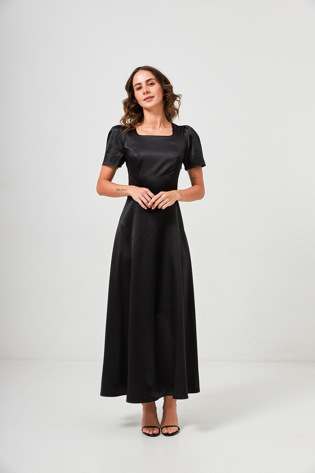 Rochie maxi din satin, de ocazie