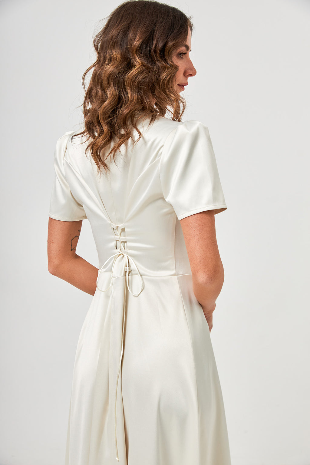 Rochie maxi din satin, de ocazie