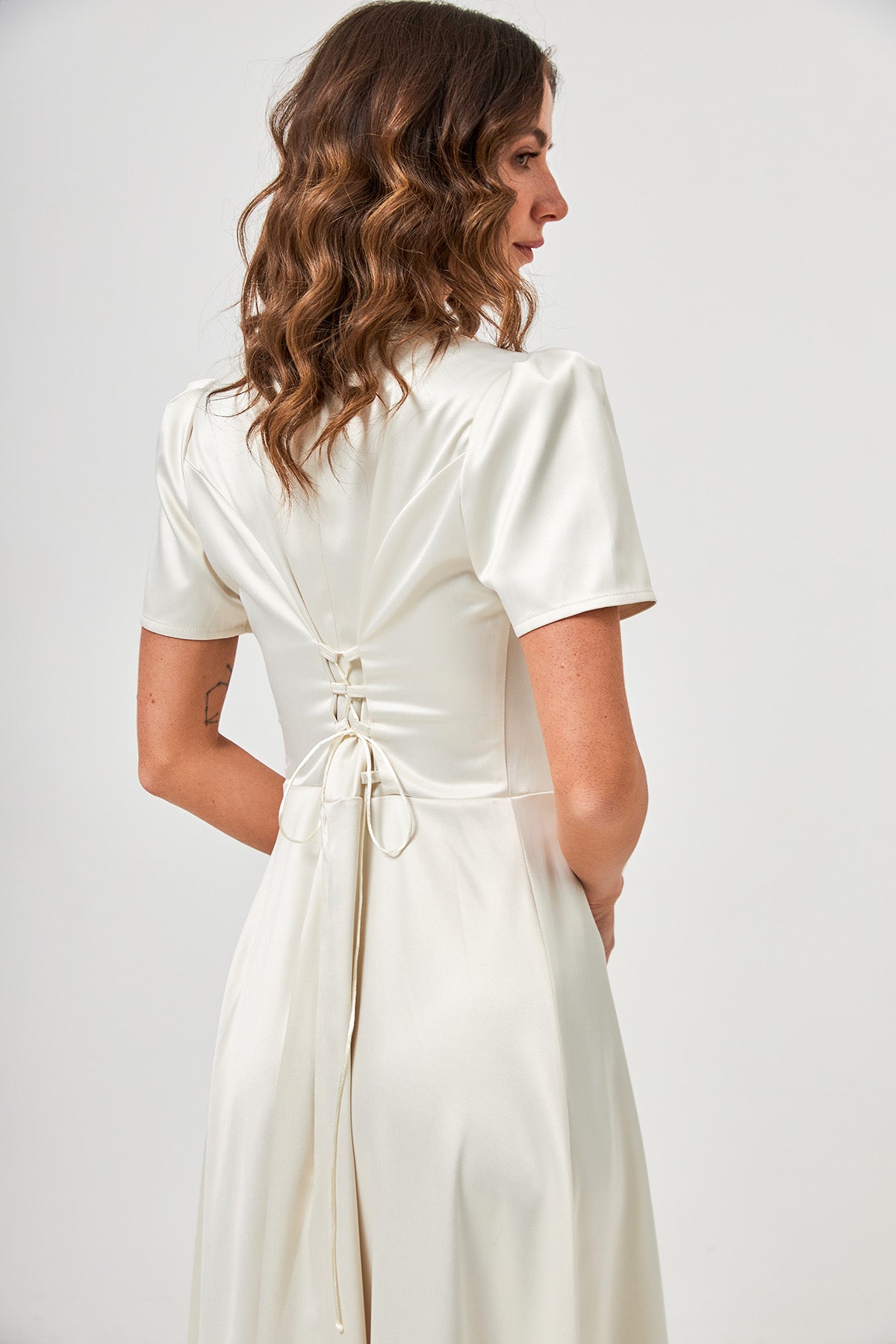 Rochie maxi din satin, de ocazie