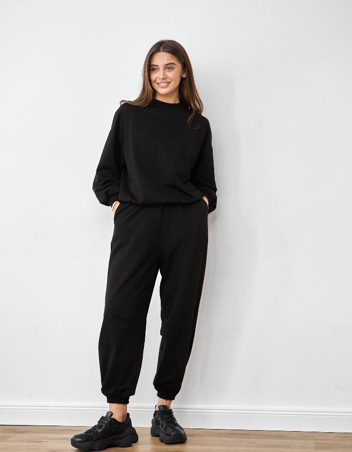 Pantaloni jogger din tricot cu două fire