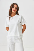 Tricou drept cu dantelă
