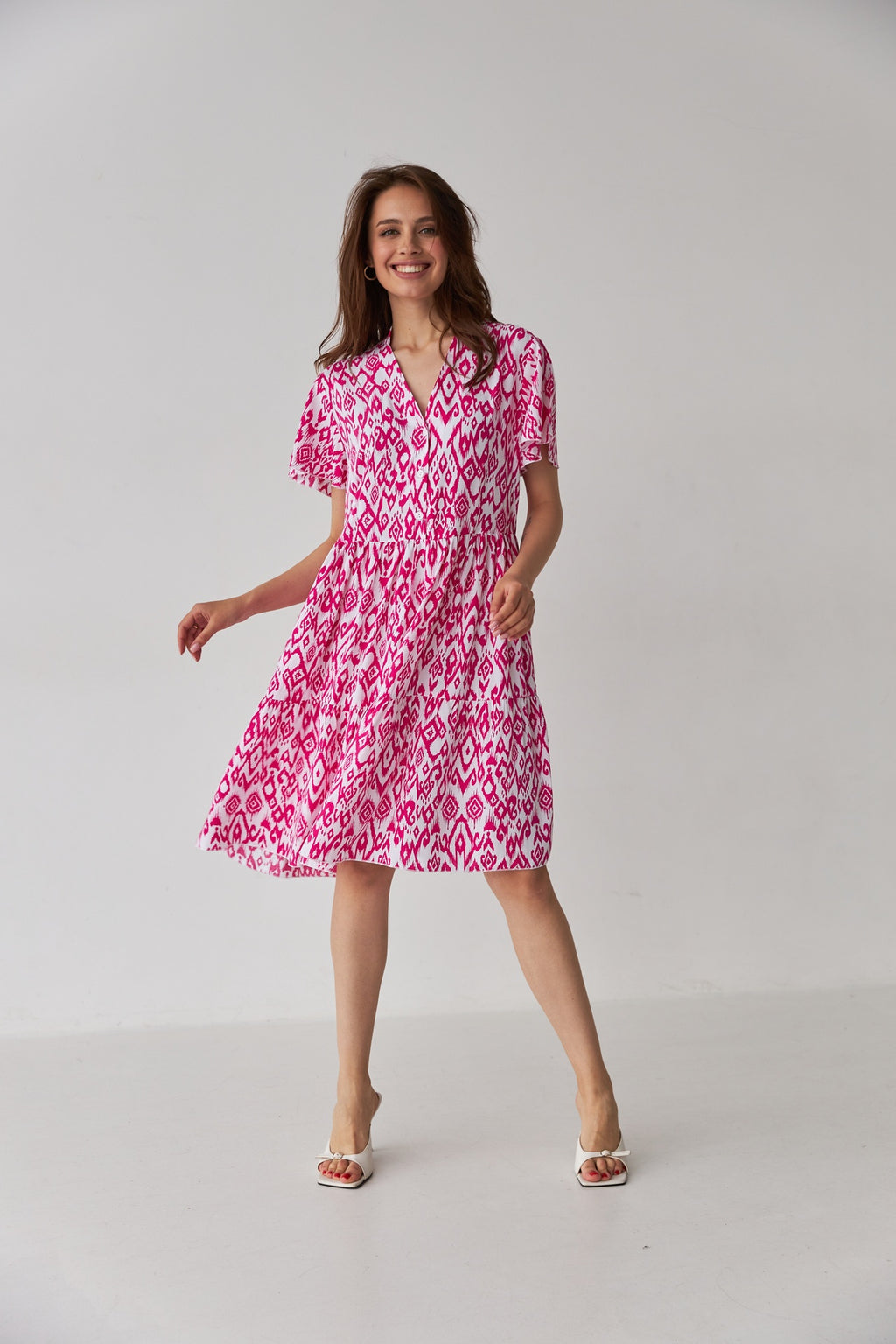 Rochie mini de vară cu două volane