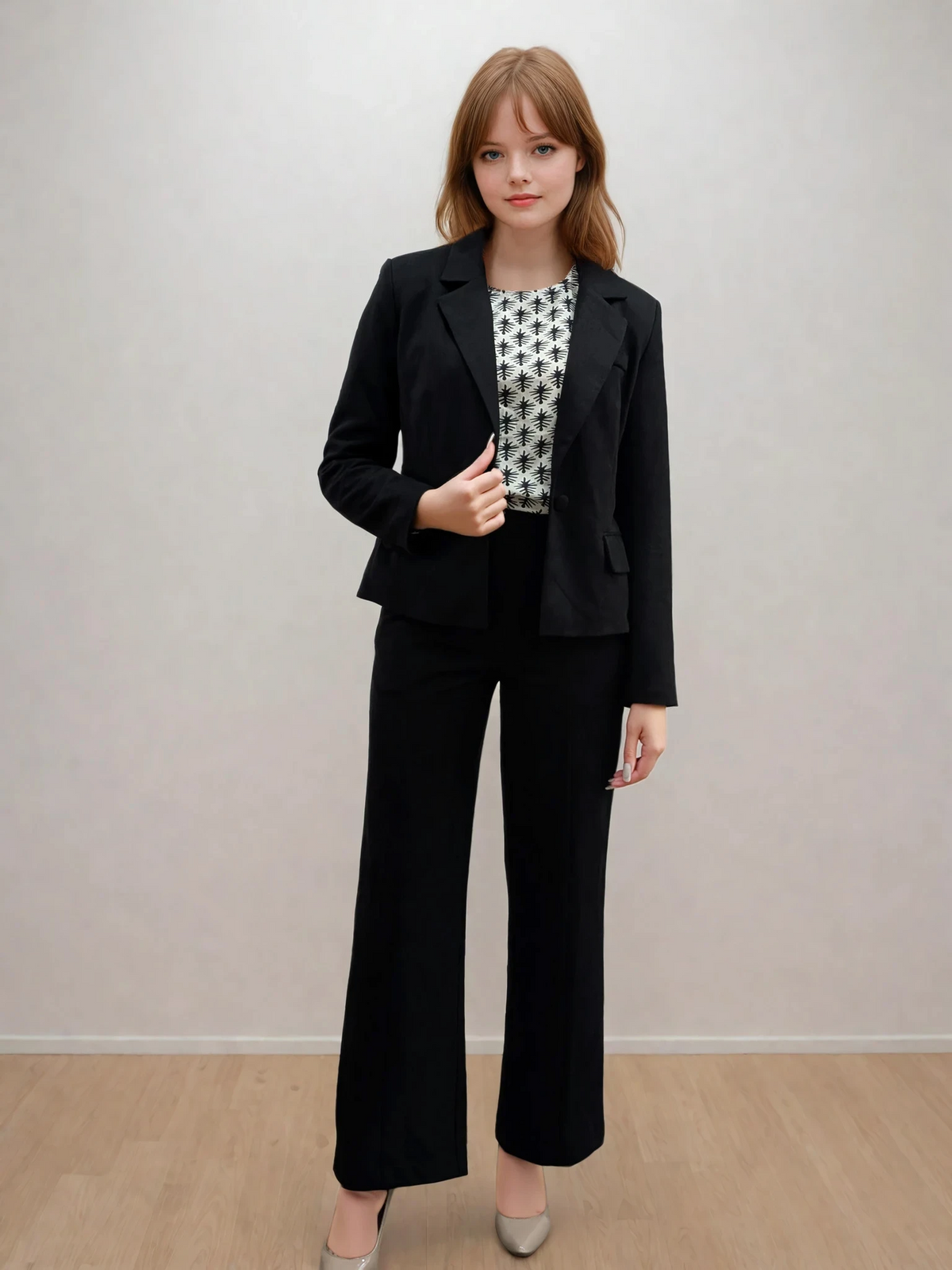 Pantaloni din piele întoarsă cu textură diagonală