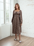 Rochie midaxi de ocazie cu imprimeu floral