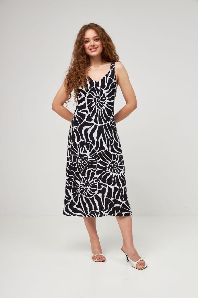 Rochie midi de vară cu bretele late