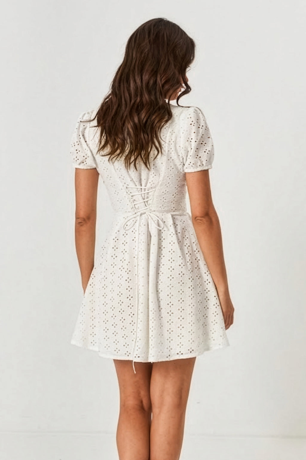 Rochie mini boho din batist