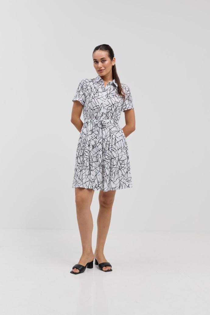 Rochie mini cu nasturi și cordon