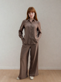 Pantaloni palazzo cu talie elastică Nicole