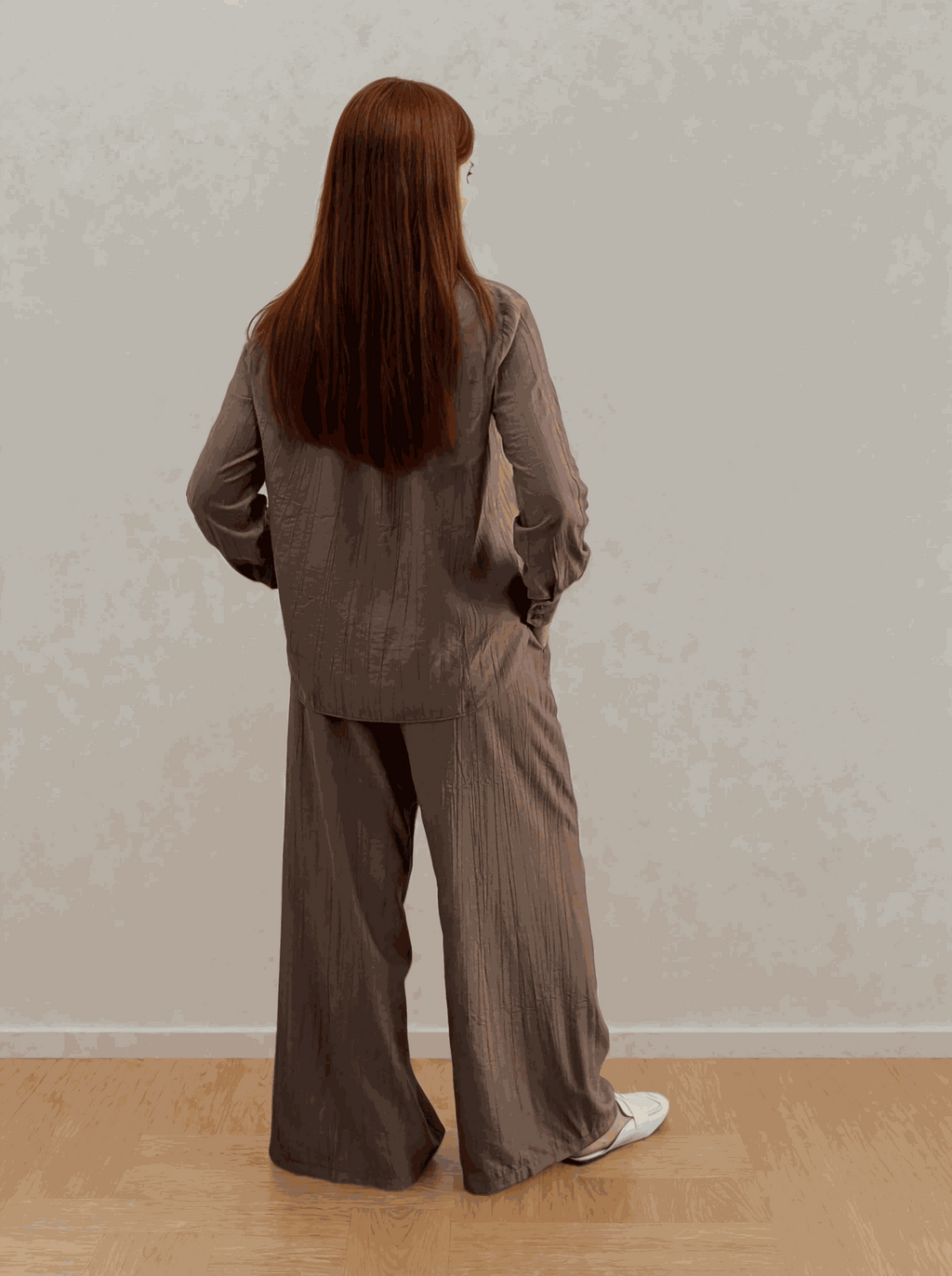Pantaloni palazzo cu talie elastică Nicole
